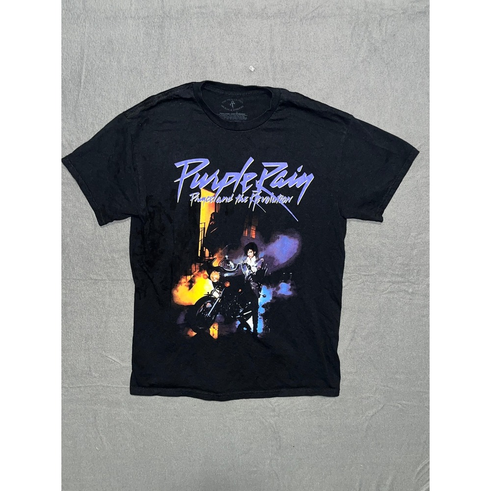 Prince Purple Rain Graphic T-Shirt Mens Medium Black Official Estate Merchandise